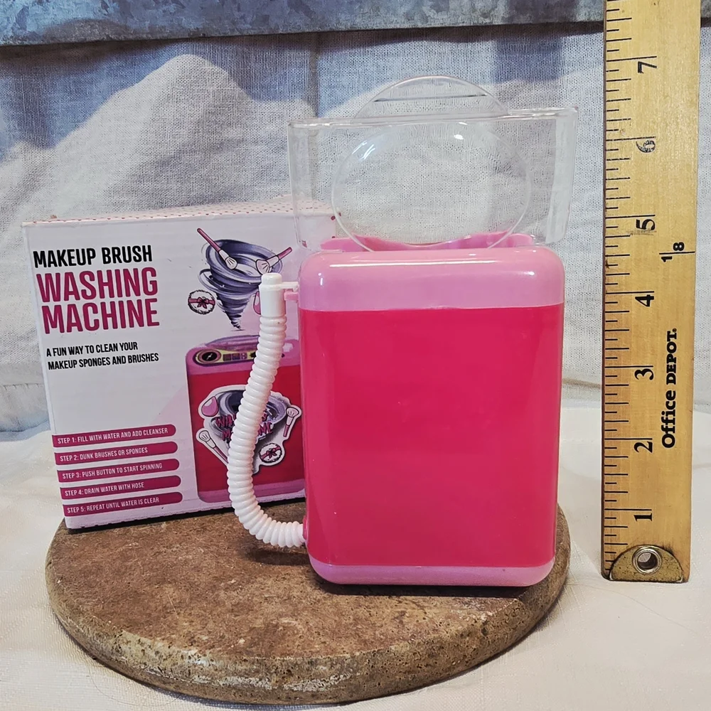 Mini Makeup Brush Washing Machine Battery Operated Electric Cleaner with Box Pin